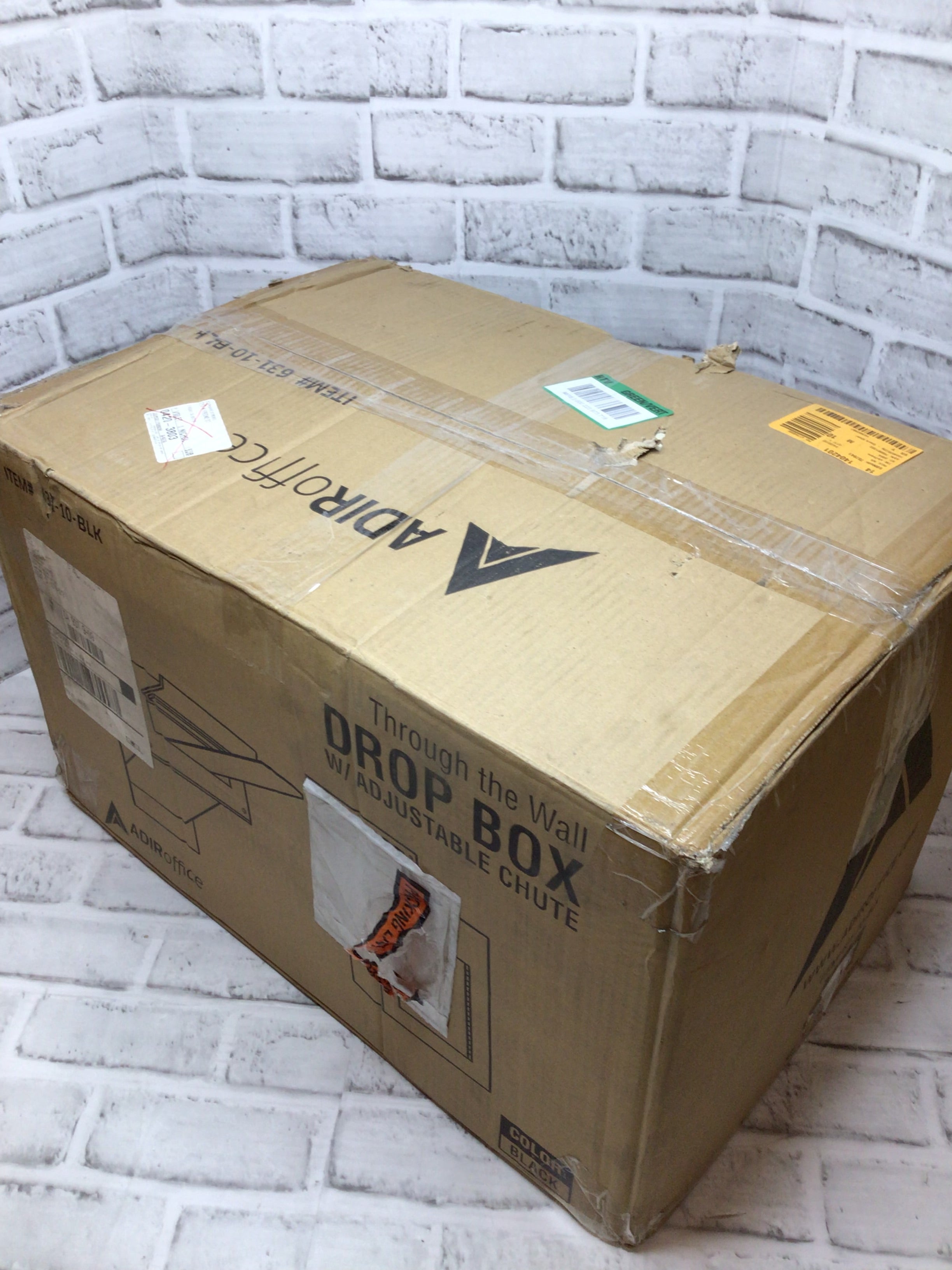 AdirOffice Through The Wall Drop Box Safe Black (631-10-BLK) **OPEN BOX - READ** (8103912669422)